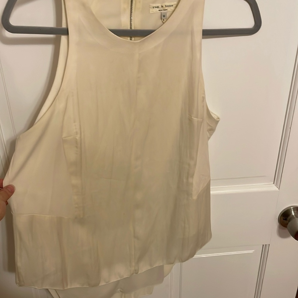 🍋rag & bone cream tank with zippers detail size medium